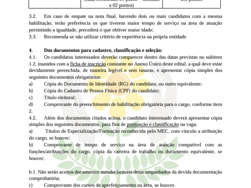 EDITAL Nº 006/2026- SIMPLIFICADO PARA SELEÇÃO DE PROFISSIONAIS DA ASSOCIAÇÃO DE PAIS E AMIGOS DOS EXCEPCIONAIS DE CAMPOS NOVOS - APAE - Foto 3 de 5