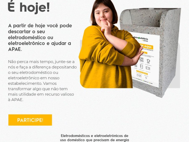 Descarte Seu Eletrônico e Ajude a APAE! - Foto 2 de 3 Descarte Seu Eletrônico e Ajude a APAE! - Foto 2 de 3
