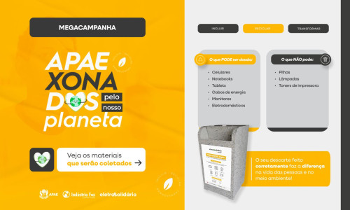 Mega Campanha – APAEXONADOS pelo Nosso Planeta ⚡ Mega Campanha – APAEXONADOS pelo Nosso Planeta ⚡