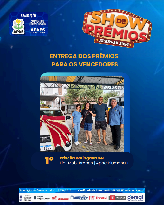 Divulgação dos Ganhadores Show de Prêmios 2024