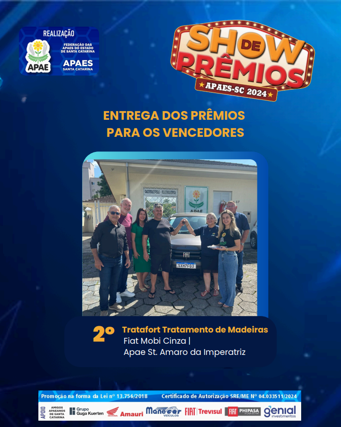 Divulgação dos Ganhadores Show de Prêmios 2024