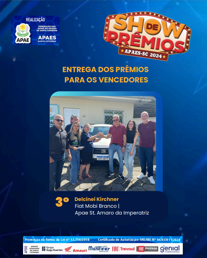Divulgação dos Ganhadores Show de Prêmios 2024