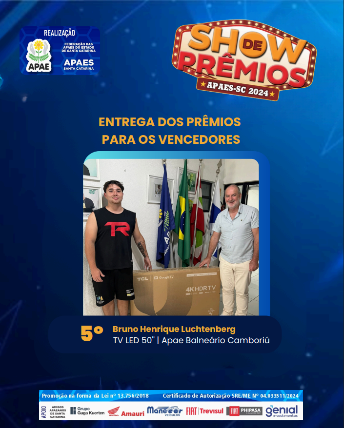 Divulgação dos Ganhadores Show de Prêmios 2024